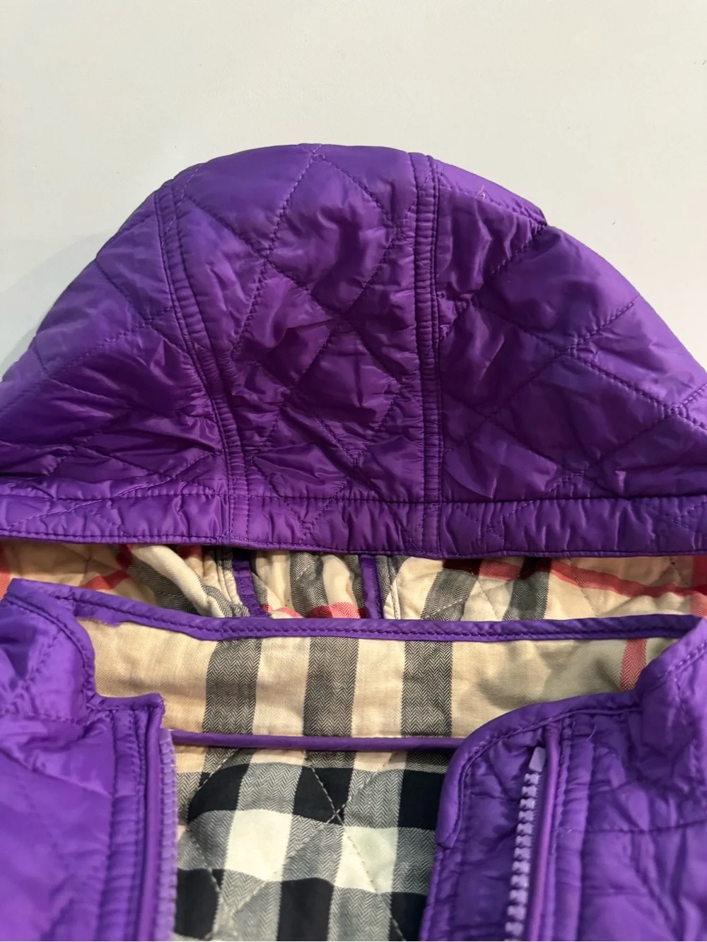 Burberry Purple Quilted Hooded Girls' Puffer Coat